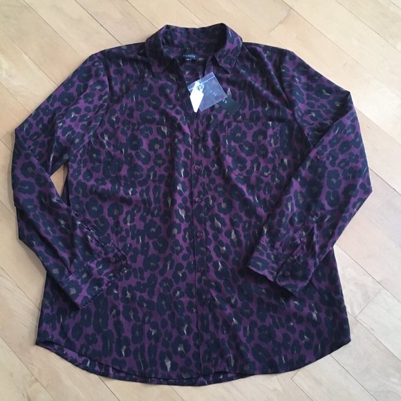 SOLD on eBay! Talbots blouse plum animal print - Picture 2 of 8